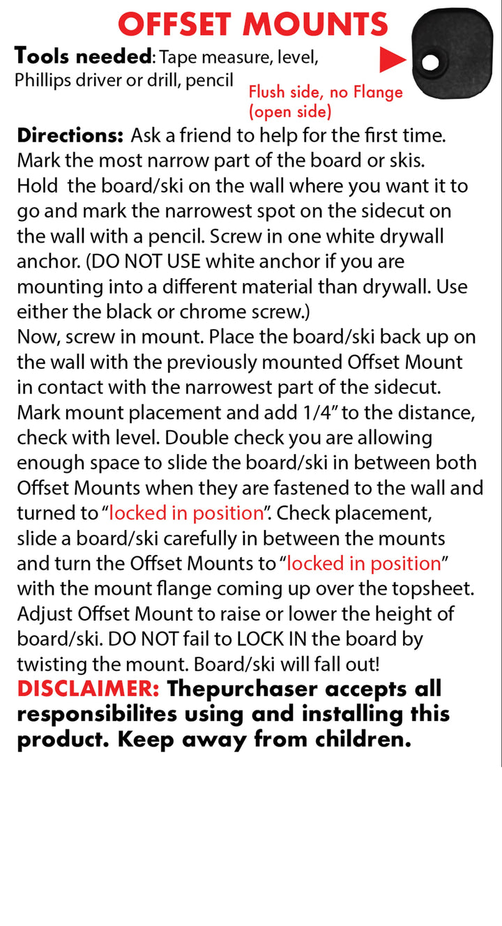 One MFG Snowboard Offset Mounts (2-Pack)