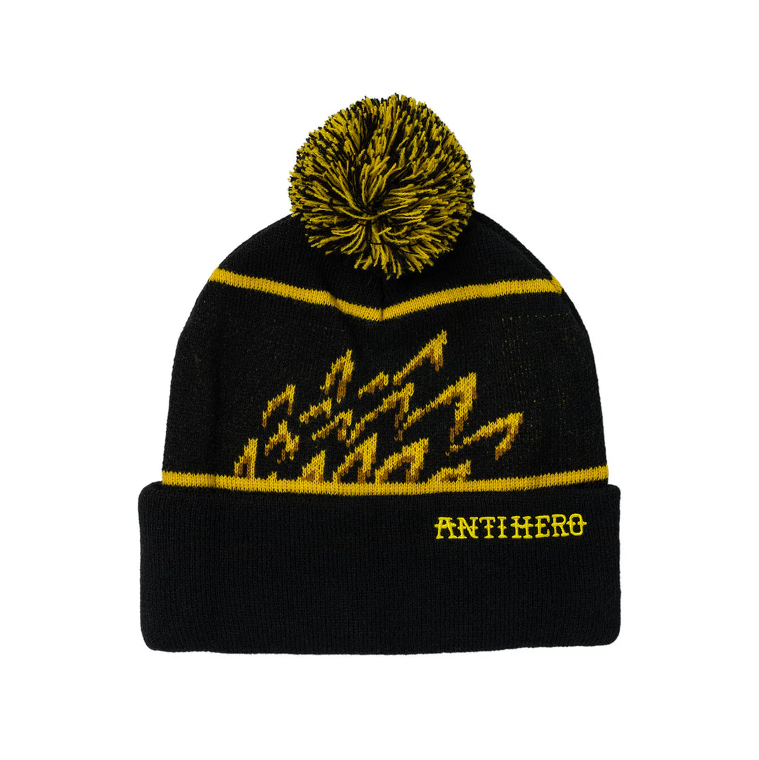 Anti-Hero Eagle Pom Beanie Black/Yellow