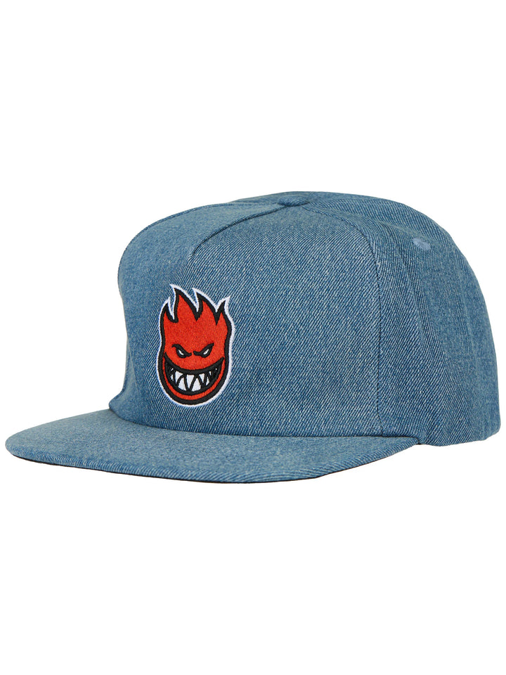 Spitfire Bighead Snapback Hat Washed Denim