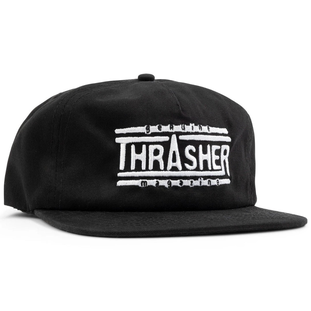 Thrasher Genuine Logo Unstructured Snapback Black