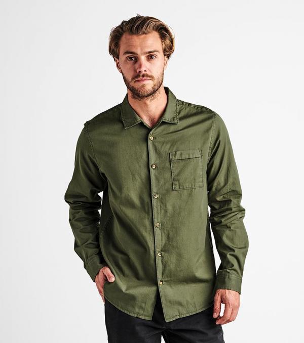 Roark Well Worn Comfort Button Up Shirt |Green