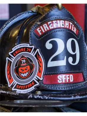 Spitfire X SFFD Engine 29 Maltese Sticker 3.75"