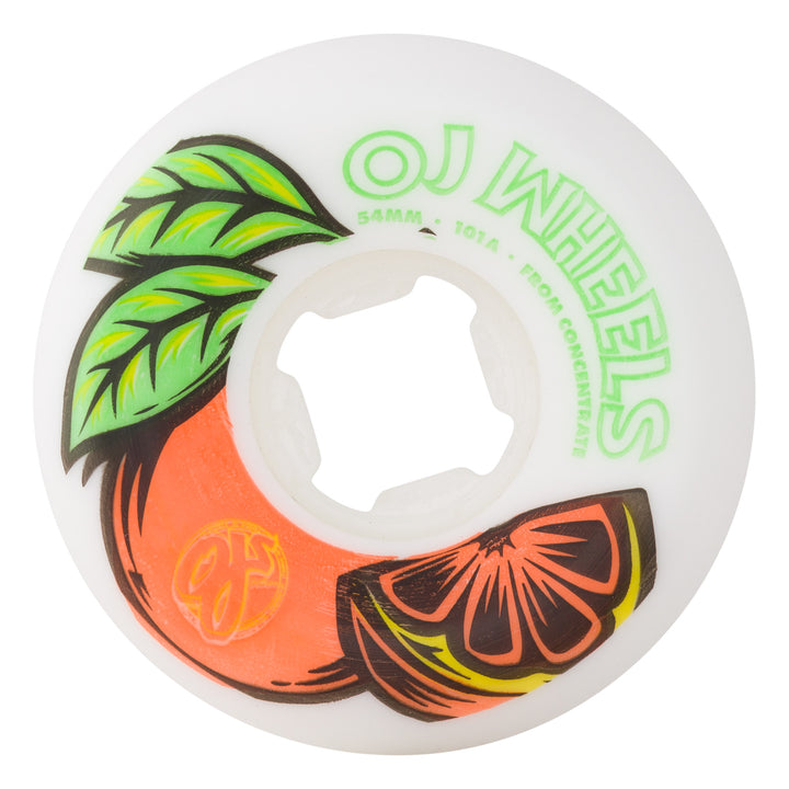 OJ From Concentrate White/Orange Hardline Wheels 101a 54mm